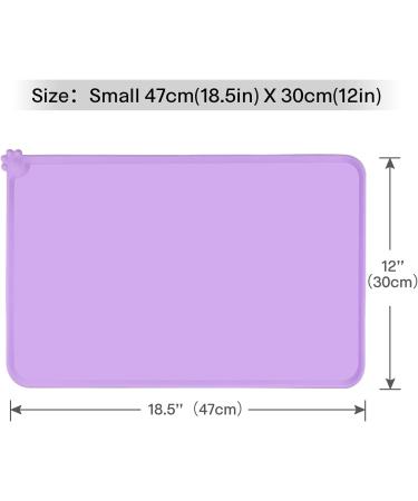 Toplory Waterproof Non-Slip Silicone Feeding Mat for Dogs & Cats - 47x30cm Purple Bowl Pad - Buy Online on GoSupps.com