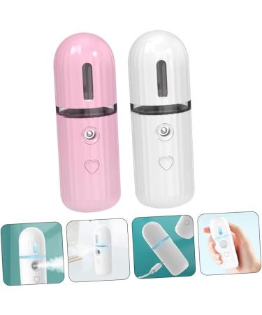 Healeved 2pcs Moisturizing Sprayer USB Face Handy Sprayer Facial Humidifier Handheld Skin Steamer Abs - Buy Online on GoSupps.com