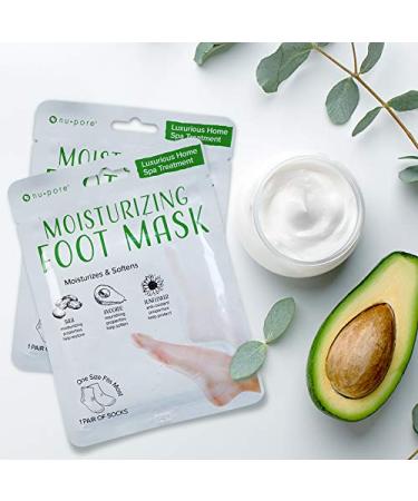 Nu-Pore Moisturizing Foot Mask - Hydrating Treatment for Soft Feet (1 Pair) - Buy Online on GoSupps.com