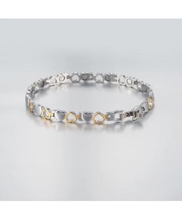 Yinox 316L Magnetic Women's Foot Chain - Heart-Shaped Design 24cm Length Stainless Steel Gift for Her - Buy Online on GoSupps.com