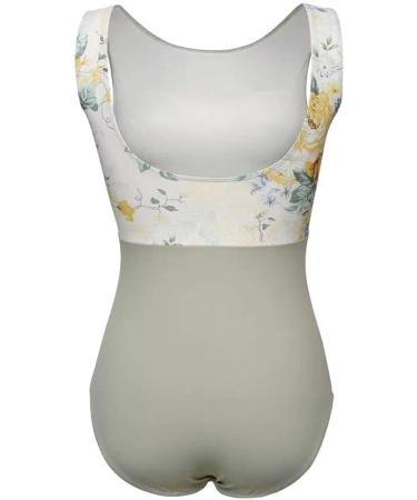ModLatBal Women's Tank Leotard - Yellow Flower Design - X-Small | Perfect for Dance, Ballet, Gymnastics - Buy Online on GoSupps.com