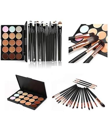 Clement Attlee 15 Colors Contour Face Cream Makeup Concealer Palette Professional + 20 Brush - Buy Online on GoSupps.com