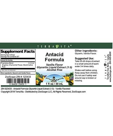 Vanilla Flavored Antacid Formula Glycerite Liquid Extract (1 oz) - ZIN 523433 - Buy Online on GoSupps.com