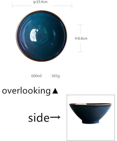 Bowl Snack Dip Bowls Dishware Vintage Ceramic Rice Bowl 6 inch Fruit Salad Bowl Creative Soup Bowl Blue Noodle Bowl Household Cereal Bowl Compatible with Kitchen Restaurant Gifts - Buy Online on GoSupps.com