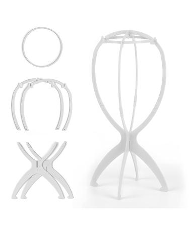 Superhairpieces Wig Stand Portable Wig Stand for Wigs Toupee Hats (White) Pack of 1 White(pack of 1)