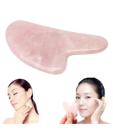 Jade Gua Sha Facial Tool for Face and Body Skin Massage - Pink - Buy Online on GoSupps.com