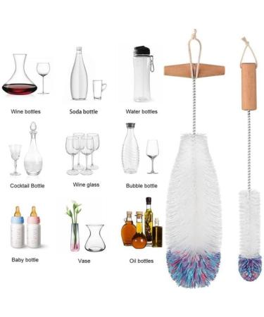 Tvnakdfq Cleaning Brush Soda Bottle Brush Wooden Handle Brush Glassware Jar Cleaner Kitchen Cleaning Tool - Buy Online on GoSupps.com