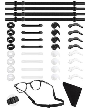 16 pairs of glasses pipe handles with 4 pieces 33 cm without a tail adjustable glasses strap holder ear cushion universal fit rope glass holder hook silicone slippery for sunglasses