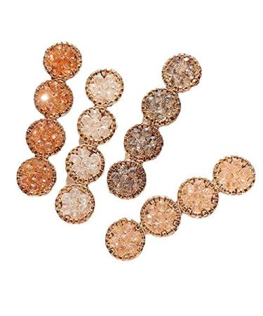 Ammberune Crystal Hair Clips Round Rhinestone Alligator Hair Barrettes Rhinestone Alloy Word Clip Color Headdress Diamond-Studded Hair Accessories For Women Girls multicolor