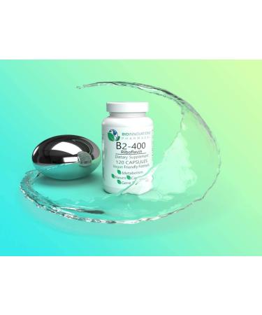 Bio-Innovations Pharmacal Pure B2-400 Riboflavin Capsules (120 Vegan) - Supports Nervous System Health, Boosts Energy & Metabolism - Buy Online on GoSupps.com