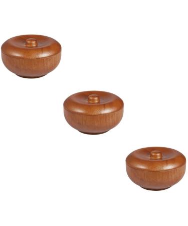 Beaupretty 3 Stk of shaving foam shell Razor soap razor salon wood bowl shaving sets for men razor shell with lid shaving bowls for men shave shaving brush facing facial brushes bamboo