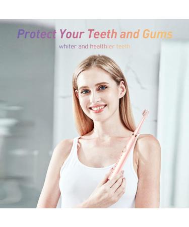 HAXAYOLO Sonic Electric Toothbrush - USB Rechargeable, 6 Modes, 7 Brush Heads, Whitening - Pink - Buy Online on GoSupps.com
