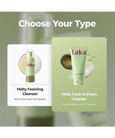 Laka Melty Mugwort Cleansing Face Mask 120ml/4.05 fl.oz Pack to Foam Formula with Mochi Texture Facial Cleanser for Pores Blackheads Whiteheads Korean Skincare - Buy Online on GoSupps.com