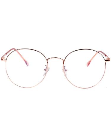 ROSA&ROSE Blue Light Filter Glasses Computer Gaming Glasses Anti Fatigue Reading Glasses for Men Women UV Protection (Rose Gold)