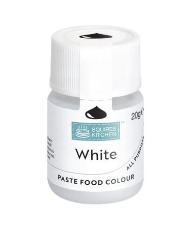 Squires Kitchen White Food Colouring Paste Concentrated Food Colour for Use with Sugarpaste Icing Fondant Modelling Pastes Buttercream Royal Icing Cake Mixes and More - 20g