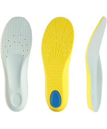 Memory Foam Shoe Insoles for Men, Women, and Kids | Arch Support, Cushion, Shock Absorption | Foot Pain Relief | L (Men's 8-12/ Women's 10-15) Light Blue - Buy Online on GoSupps.com