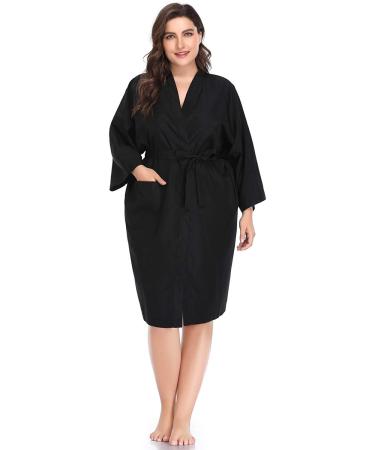 Salon Robes Smock for Clients Hair Salon Client Gown Cape Black