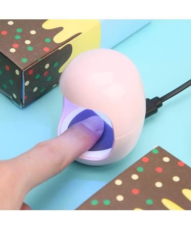 UV nail lamp mini portable single finger nail lamp nail art gel polish dryer LED hardening lamp usb connection manicure lamp hardening device for ultraviolet light nail lamp (pink)