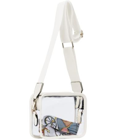 PVC Clear Crossbody Bag - Stadium Approved Shoulder Purse for Women - White - Buy Online on GoSupps.com
