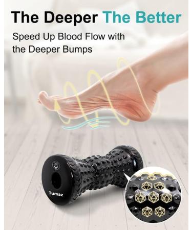 Tumaz Foot Massage Roller - Extended Version for Plantar Fasciitis Relief | Ergonomic Myofascial Pain Relief Roller - Buy Online on GoSupps.com