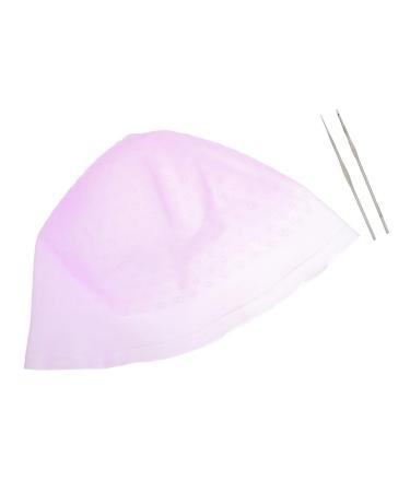 Angoily 1 Set Hair Color Highlighter Cap Hats Hair Dye Crochet Hook Dye Mixer Bowl Hairdressing Supplies Home Highlight Tool Silicone Hair Salon Caps Hair Coloring Hat Dye Caps
