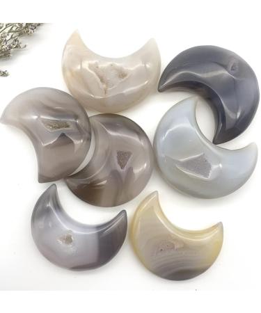 Room Decoration Gemstones for Decoration Natural Geode Agate Moon-Shaped Cluster Handmade Raw Quartz Carved Polished Decoraction Decor Stones Aura Crystal - Buy Online on GoSupps.com