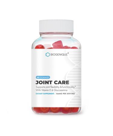 Glucosamine Gummies with Vitamin E Joint Support Gummy Supplement High Potency Antioxidant & Inflammatory Response 60 Gummies Natural Raspberry Flavor - Non-GMO Gluten Free