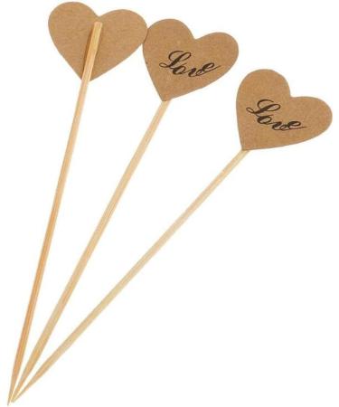 harayaa 50Pcs Rustic Kraft Paper Cupcake Topper Heart Cupcake Picks Sweet Love Theme Birthday Cake Decoration for Party Love - Buy Online on GoSupps.com