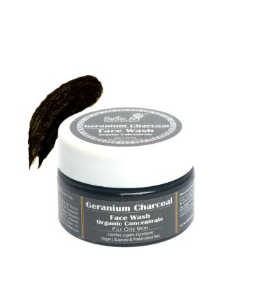 Organic Geranium Charcoal Face Wash Concentrate for Cleansing Removes Dirt | Oily Skin Type | 50gm