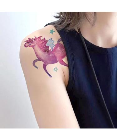 Oottati Temporary Tattoo Stickers - Fairy Tale Horse Wing Unicorn Design - 8 Sheets for Women - Buy Online on GoSupps.com