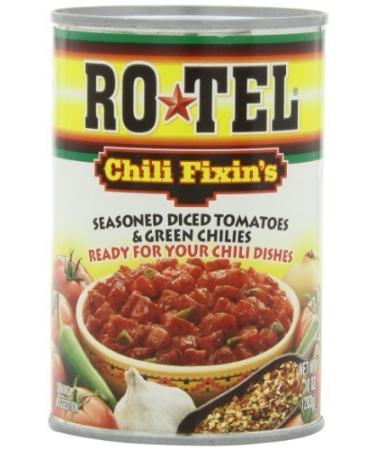 Ro-Tel, Chili Fixin's Seasoned Diced Tomatos and Green Chilis, 10oz Can (Pack...