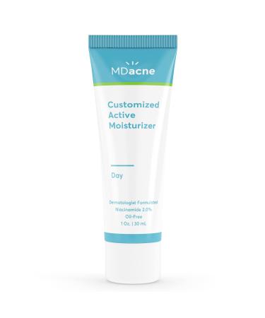 MDacne Facial Moisturizer with Niacinamide 2% - Oil-Free Active Daily Treatment Cream to Reduce Under-Eye  Dark Circles & Wrinkles - Soothing & Moisturizing for Sensitive Acne-Prone Skin