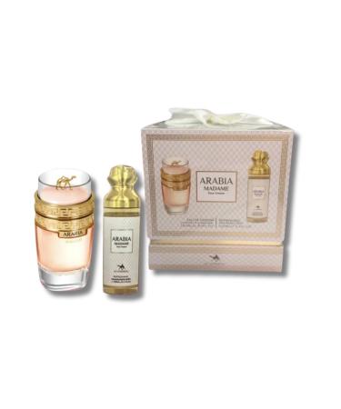 Arabian Madame Gift Set 2 in 1-Eau De Parfum & Body Mist - Original Fragrances From Dubai- Parfum With Notes of Lemon Orange and Vanilla - Buy Online on GoSupps.com