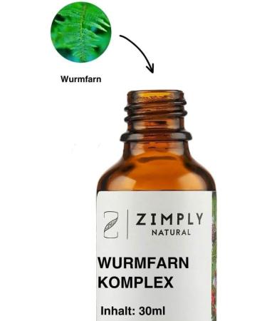 ZIMPLY NATURAL De-worming Fern Complex - 100% Dryopteris filix-mas Plant Remedy - Natural Sweet Vegan 30ml - Buy Online on GoSupps.com