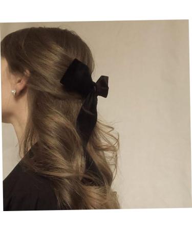 Bow Hair Clip Black Velvet Hair Bow Clips Vintage Hair Clip with Long Ribbon French Hair Clips Bowknot Hairpin Satin Bow Hair Barrettes Silk Hair Clip Bowknot Hair Accessory - Buy Online on GoSupps.com