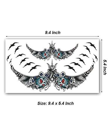 Large Mandala Chest & Waist Temporary Tattoo Sticker Set for Women - 8 Sheets - Buy Online on GoSupps.com