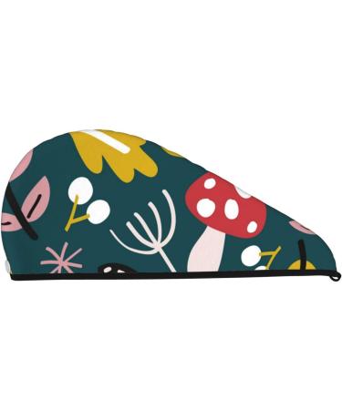 Cartoon Leaf Mushroom Red Microfiber Hair Towel | Soft & Super Absorbent Quick Dry Wrap for Long Curly Thick Hair - Perfect for Women - Buy Online on GoSupps.com