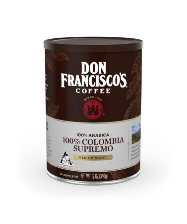 Don Francisco's Colombia Supremo Medium Roast Ground Coffee, 12 oz Can 100% Colombia Supremo 12 Ounce (Pack of 1)