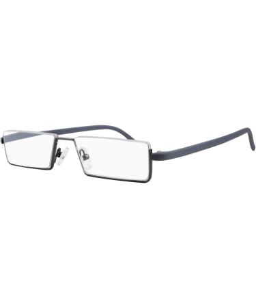WANWAN Half Frame Blue Light Blocking Reading Glasses | Lightweight TR90 Rim Glasses for Men & Women | Gray 2.25x with Case - Shop Now! - Buy Online on GoSupps.com