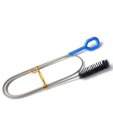 Pipe Cleaners for Cleaning | Refrigerator Pipe Cleaning Brush Clog Remover Drain Brush Aquarium Water Filter Pipe Air Tube Hose Cleaning Brush Sink Fridge Skinny Pipe Dredging Tool Shangjia Handle 90cm