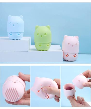U-K 1 Pc Silicone Makeup Sponge Holder Cat Shaped Travel Case Foundation Sponge Carrying Bag Beauty Blender Holder Capsule Cosmetic Sponge Drying Rack (Random Color) Nice Design as shown - Buy Online on GoSupps.com