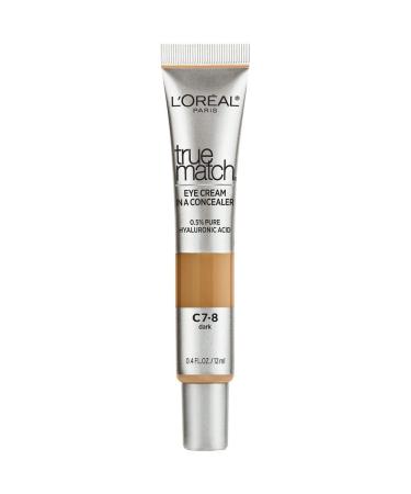L Or al Paris True Match Eye Cream in a Concealer 0.5% hyaluronic acid Dark C7-8 0.4 fl. oz.