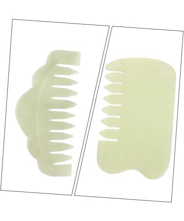 Oatipho Jade Gua Sha Comb Manual Face Scraping Tool for Skin Massage | Chinese Gua Sha Boards & Broad Tooth Scratch Massager - Buy Online on GoSupps.com