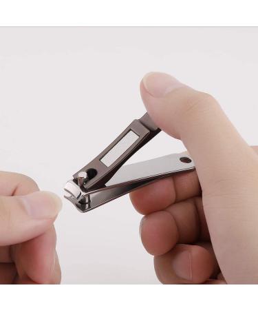 Durable Sharp Nail Clippers Set with Built-in Nail File | Matte Gray | Includes Tin Case - Buy Online on GoSupps.com
