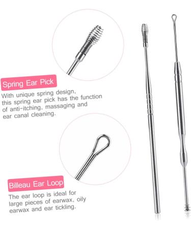 Hemoton 3pcs Stainless Steel Ear Cleaner Set - Ear Scoop, Ear Spoon, Wax Remover - Silver Earmuffs for Gentle Ear Cleaning - Buy Online on GoSupps.com