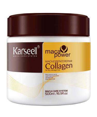 Collagen Hair Care Deep Repair Conditioning Argan Oil Collagen Hair Mask Essence for Dry Damaged Hair All Hair Types Ultimate Repair & Nourishment for Strong Shiny and Silky Hair 16.90 oz 500ml