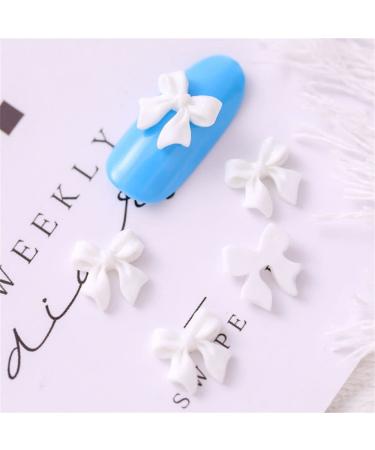 & Health Resin Nail Jewelry Ornaments Rhinestone Nail Art Mini Bow Nail Jewelry Nail Art Decorations Nail Bow Ties Manicure Accessories(white)