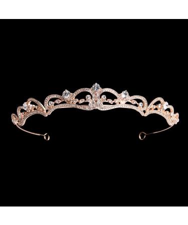 Araluky Rhinestone Crown Crystal Bridal Tiara - Princess Crown for Women and Girls - Rose Gold - Buy Online on GoSupps.com