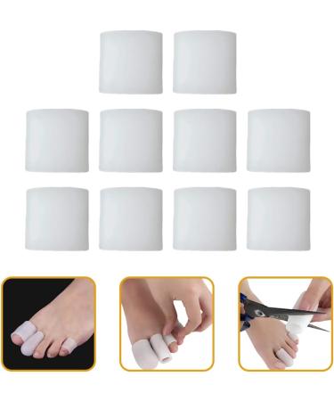 ULTECHNOVO Silicone Toe Separator Bunion Corrector 10pcs - Toe Sleeves Protectors for Open Toe Spacers White 3x2.5cm - Buy Online on GoSupps.com