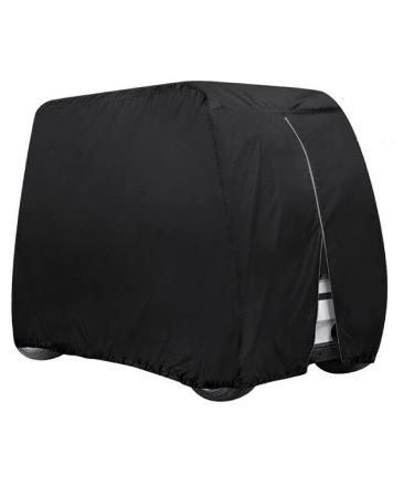 ConPus golf cart cover, Golf Cart Cover,For EZGO Club Car and Yamaha, Waterproof with Extra PVC Coating Sunproof Dustproof Black 112" L x 48" W x 66" H (black)